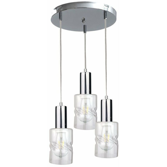 Keter Cross Cluster Pendant Ceiling Light Silver, 30cm, 3x E27