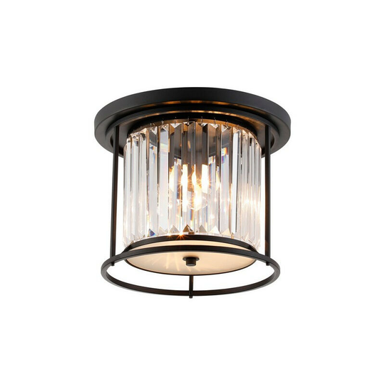 Luminosa Guilford Ceiling Lamp, 3 Light E27, Satin Black, Clear