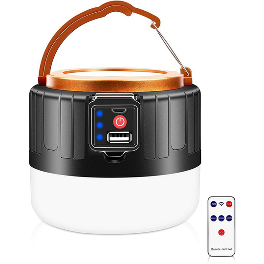 Aougo - Rechargeable led Camping Lantern, 1000LM Solar Powered Camping Light, Portable Remote Control Camping Lights for Tents, 5 Modes Waterproof