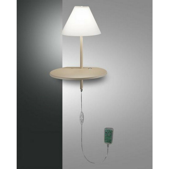 Fabas Luce Goodnight Integrated led Wall Light Dove Grey / Beige Glass