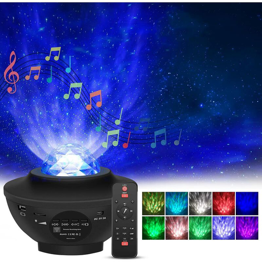 Led Star Projector Lamp, Rotating Starry Sky Projector with 21 Modes & Remote Control & Timer & Bluetooth, Galaxy Projector Ceiling Star Ocean