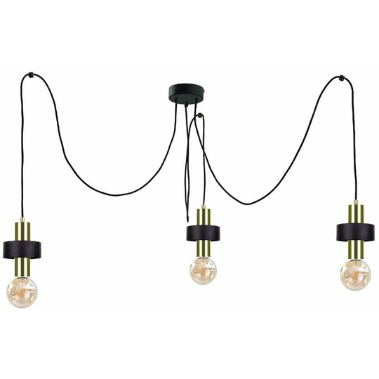 Keter Unica Cluster Pendant Ceiling Light Black, Gold, 3x E27