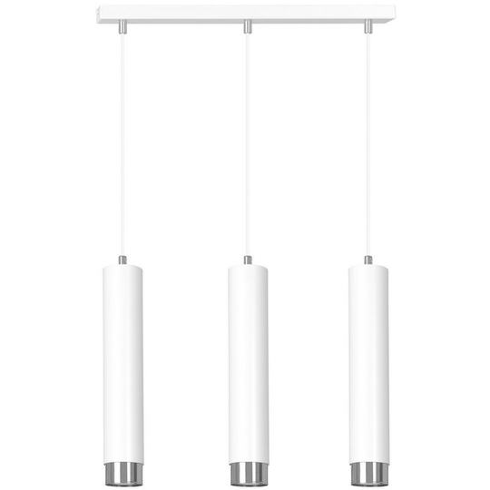 Emibig Kibo White/Chrome Bar Pendant Ceiling Light 3x GU10