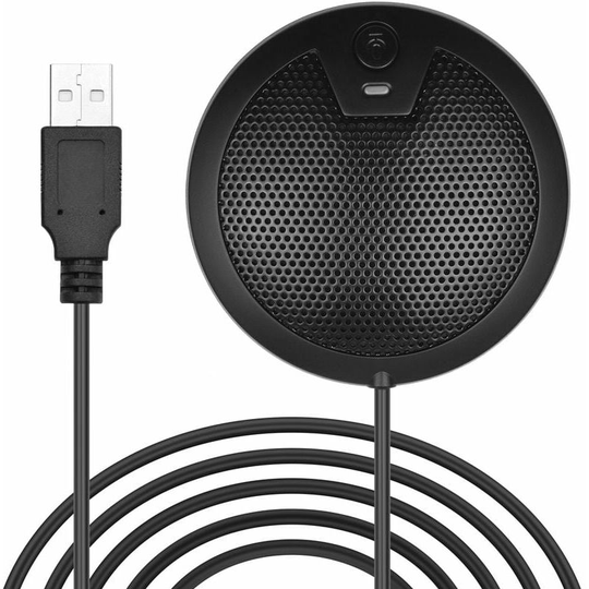 Echoo - usb Desktop Condenser Microphone 360° Omnidirectional Mic with 2m Long Cable for Computer Video Conference Online Teaching Gaming Video