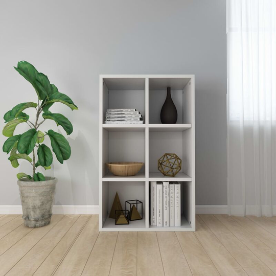 Devenirriche - Book Cabinet/Sideboard White 66x30x97.8 cm Chipboard - White