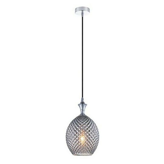 Larissa Grevena Dome Ceiling Pendant Light 1x E27 Glass Smoke Grey