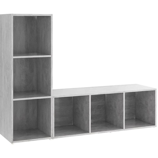 Tv Cabinets 2 pcs Concrete Grey 107x35x37 cm Engineered Wood Vidaxl Grey