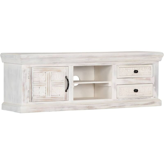 Vidaxl - tv Cabinet White 120x30x40 cm Solid Mango Wood White