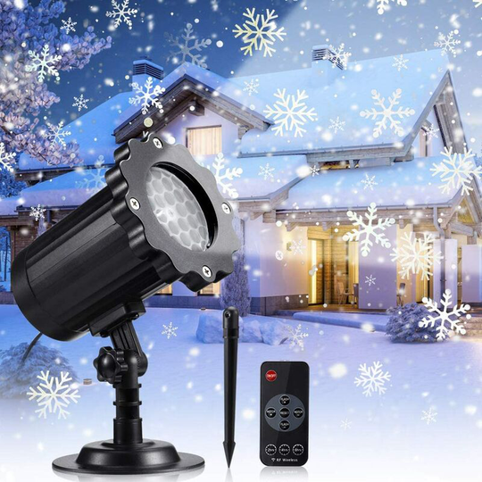 Denuotop - led Projector Christmas Snowflake Projector for Indoor and Outdoor led Projection Lamp Snow Effect with Wireless Remote Control and Timing