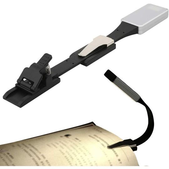 Aougo - Book Reading Light, Rechargeable Reading Light for Reading in Bed, led Reading Light, Easy Clip-on Reading Light for Reading at Night in Bed