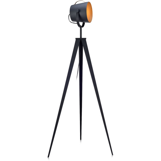 Teamsonhome - Teamson Home Tripod led Standard Floor Lamp Black Gold Modern Lighting VN-L00020-UK - Black/Gold