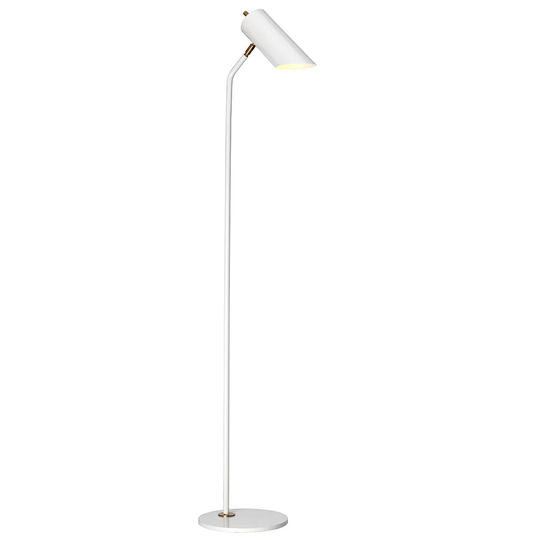 Elstead Lighting Quinto 1 Light Floor Lamp White Aged Brass