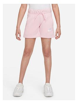 Nike Older Girls NSW Club French Terry 5 Inch Shorts - Light Pink, Light Pink, Size Xs=7-8 Years, Women