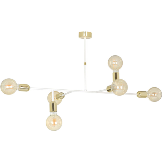 Emibig Juka White Multi Arm Semi Flush Ceiling light 6x E27