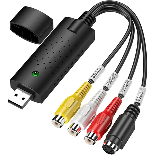Litzee - vhs to Digital Converter, Video Capture Card Hi8 vhs to dvd Converter, Audio Video Digitize Converter Adapter, vhs to usb Converter pc