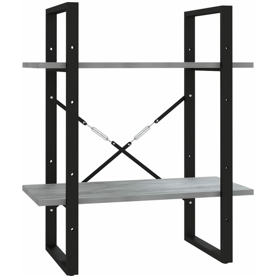2-Tier Book Cabinet Grey Sonoma 60x30x70 cm Engineered Wood Vidaxl Grey
