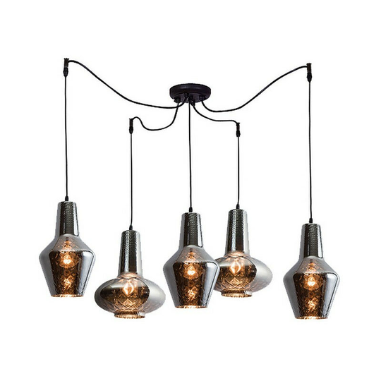 Larissa Lighting - Larissa Milia Ceiling Cluster Pendant 5 Light Glass Chrome