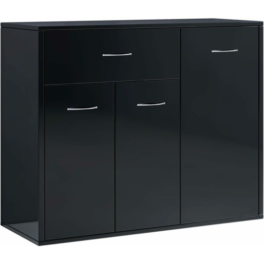 Sideboard High Gloss Black 88x30x70 cm Engineered Wood vidaXL - Black