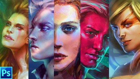 Digital portrait painting from scratch to finish