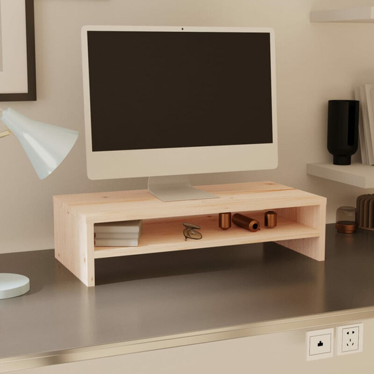 Asupermall - Monitor Stand 50x24x13 cm Solid Wood Pine