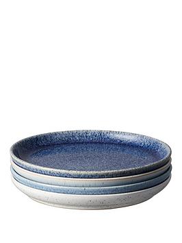 Denby Studio Blue 4-Piece Coupe Medium Plate Set