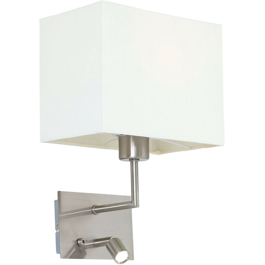Sienna Nouveau Reading Light Steel Brushed, Solid Fabric