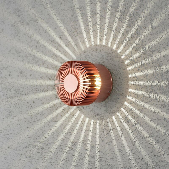 Konstsmide Monza Outdoor Modern Wall Light Copper Anodised 3W High Power led, IP54