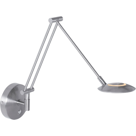 Sienna Zodiac Wall Light Steel Brushed, Plastic Matt