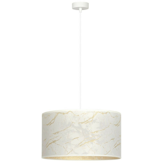 Emibig Broddi White Cylindrical Pendant Ceiling Light with White Fabric Shades, 1x E27