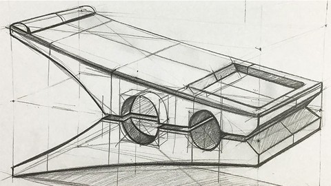 Pencil Drawing Product Drawing Design with Perspective