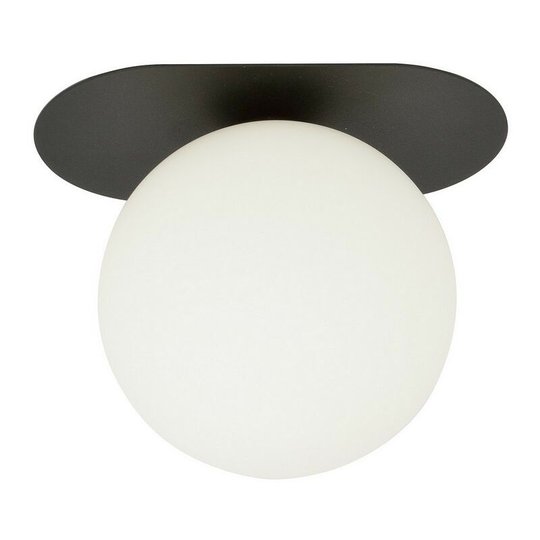 Emibig Plaza Black Globe Ceiling Light with White Glass Shades, 1x E14