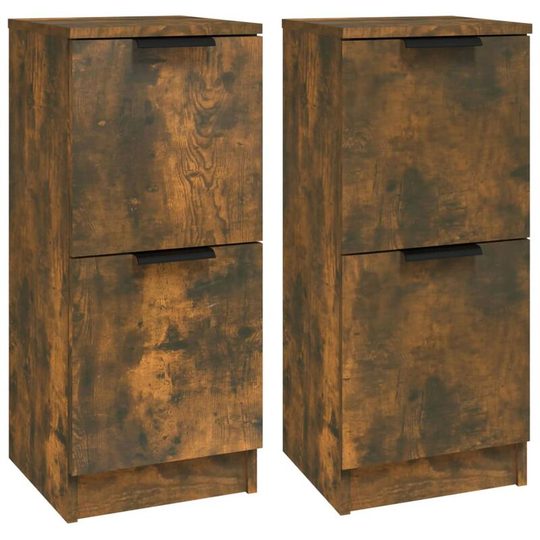 Sideboards 2 pcs Smoked Oak 30x30x70 cm Engineered Wood Vidaxl Brown