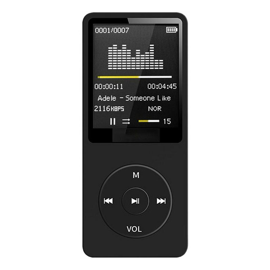 Portable MP3 Player 1.8 inch tft Screen Built-in Microphone Lithium Battery Support tf Card with fm Radio Voice Record Blue, Black