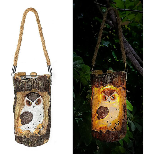 Aougo - Solar Garden Light Outdoor Decorative Resin Owl Solar led Lights With Rope Owl Lamp Landscape Lights Lawn Patio Yard Guard