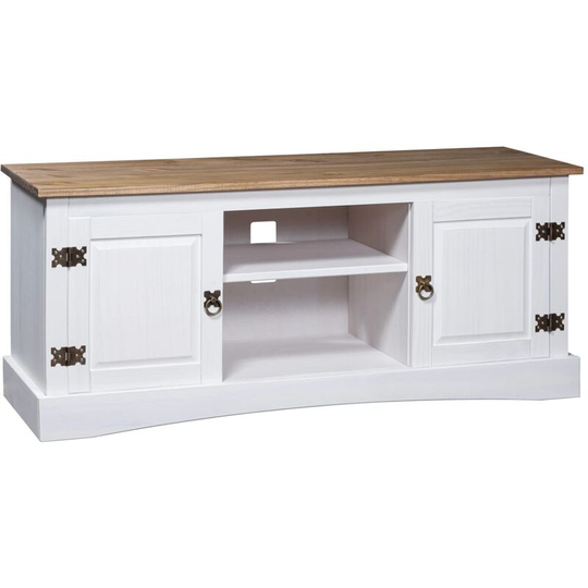 Devenirriche - tv Cabinet Mexican Pine Corona Range White 120x40x52 cm - White