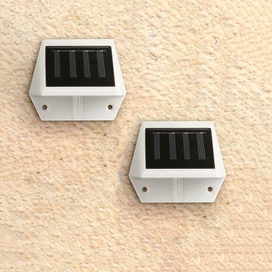 Aougo - Simple and Elegant Set of 2 Creative Outdoor Solar Wall Lights White Wall Sconces IP65 Dustproof Porch led Light Wall Sconces for Yards