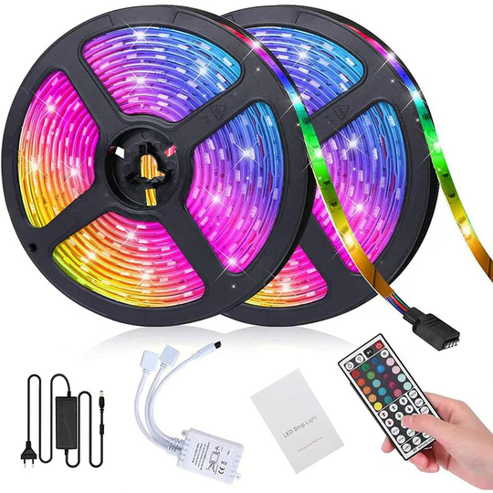 Aougo - 10M led Strip, led Room rgb led Strip Light Strip Leds Strip for Bedroom 300 LEDs 5050 rgb IP65 Waterproof 44 Keys Remote Control (10m)