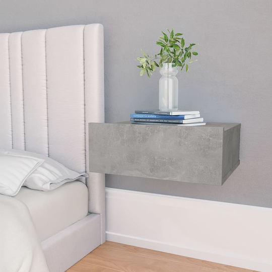 Floating Nightstands 2 pcs Concrete Grey 40x30x15 cm Chipboard - Hommoo
