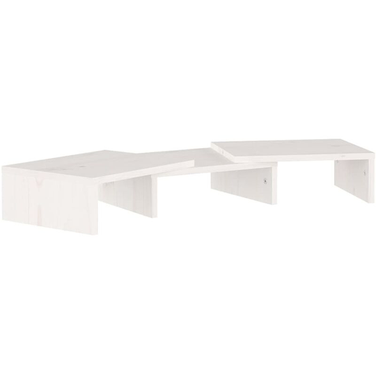 Monitor Stand White 60x24x10.5 cm Solid Wood Pine Vidaxl White
