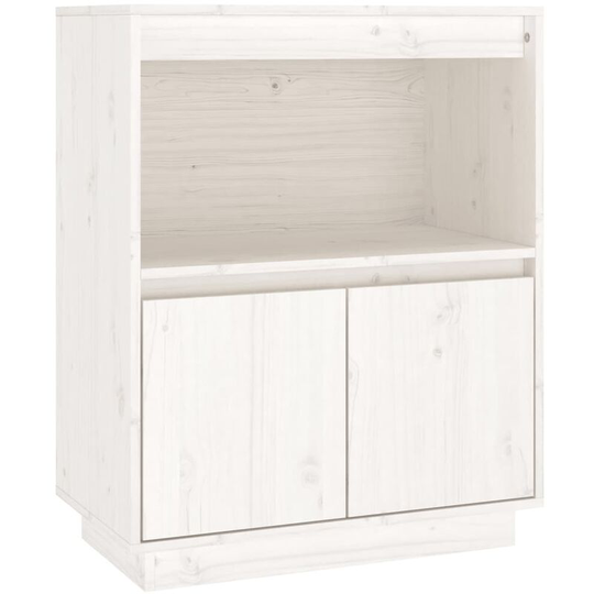 Sideboard White 60x34x75 cm Solid Wood Pine vidaXL - White