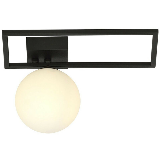 Emibig Imago Black Left Side Globe Ceiling Light with White Glass Shades, 1x E14