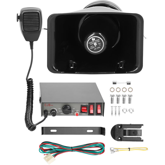 200W 9-Tone Car Loud Warning Alarm Professional Emergency Siren Horn Kit Electronic pa System with Handheld Microphone 12 v for Car Truck Engineering