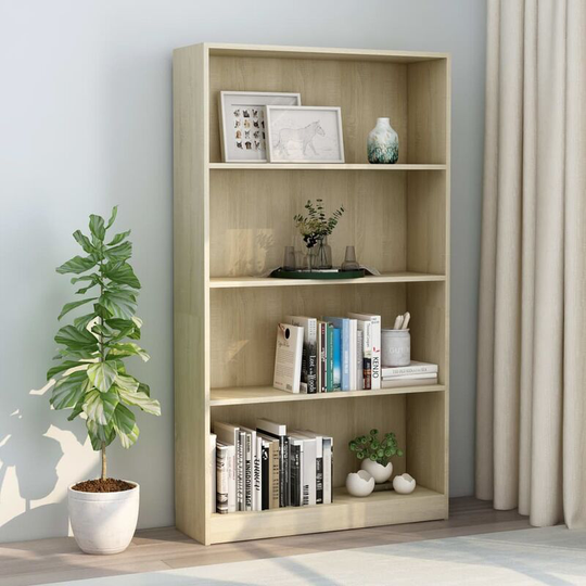 Asupermall - 4-Tier Book Cabinet Sonoma Oak 80x24x142 cm Chipboard