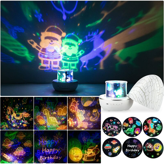 Anti-Glare Soft Kids Night Light Projector with Remote Control and Timer Design Projection lamp, jackyled 360° Rotating Colorful Adjustable