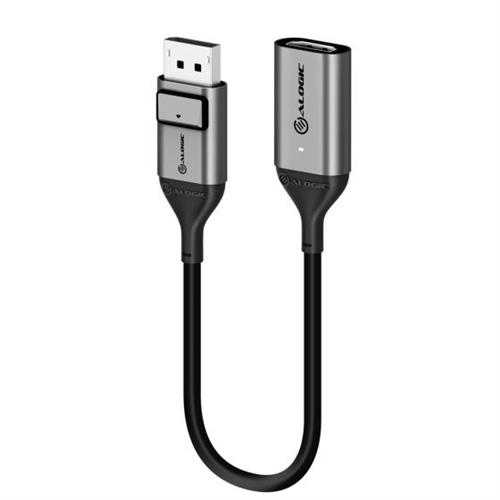 ALOGIC ULDPHDA-SGR video cable adapter 0.2 m DisplayPort HDMI Black Silver