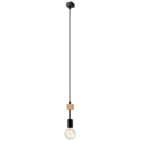 Orazio Industrial Slim Pendant Ceiling Lights Black, 1x E27