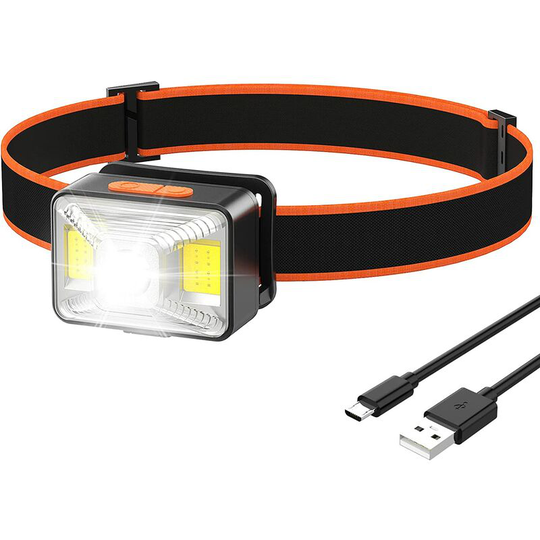 Aougo - led Headlamp, Super Bright 1800mAh 1800 Lux Rechargeable Headlamp with 5 Lighting Modes Red Light and White Light IPX5 Waterproof Headlamp