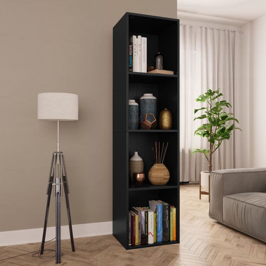 Topdeal - Book Cabinet/TV Cabinet Black 36x30x143 cm Chipboard VDTD31174