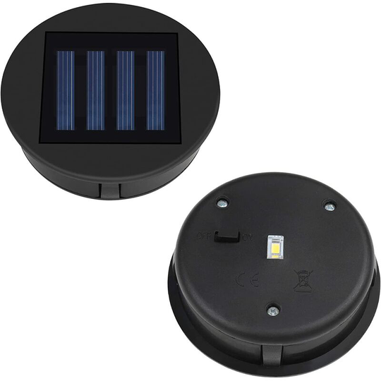 Aougo - Replacement Solar Light with Led Bulb, 2 Pack Replacement Solar Covers, Panel with Led Solar Lantern for Outdoor Hanging Lantern Garden