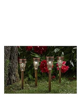 Smart Solar Damasque Stake Light Bronze, 4Pk
